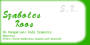szabolcs koos business card